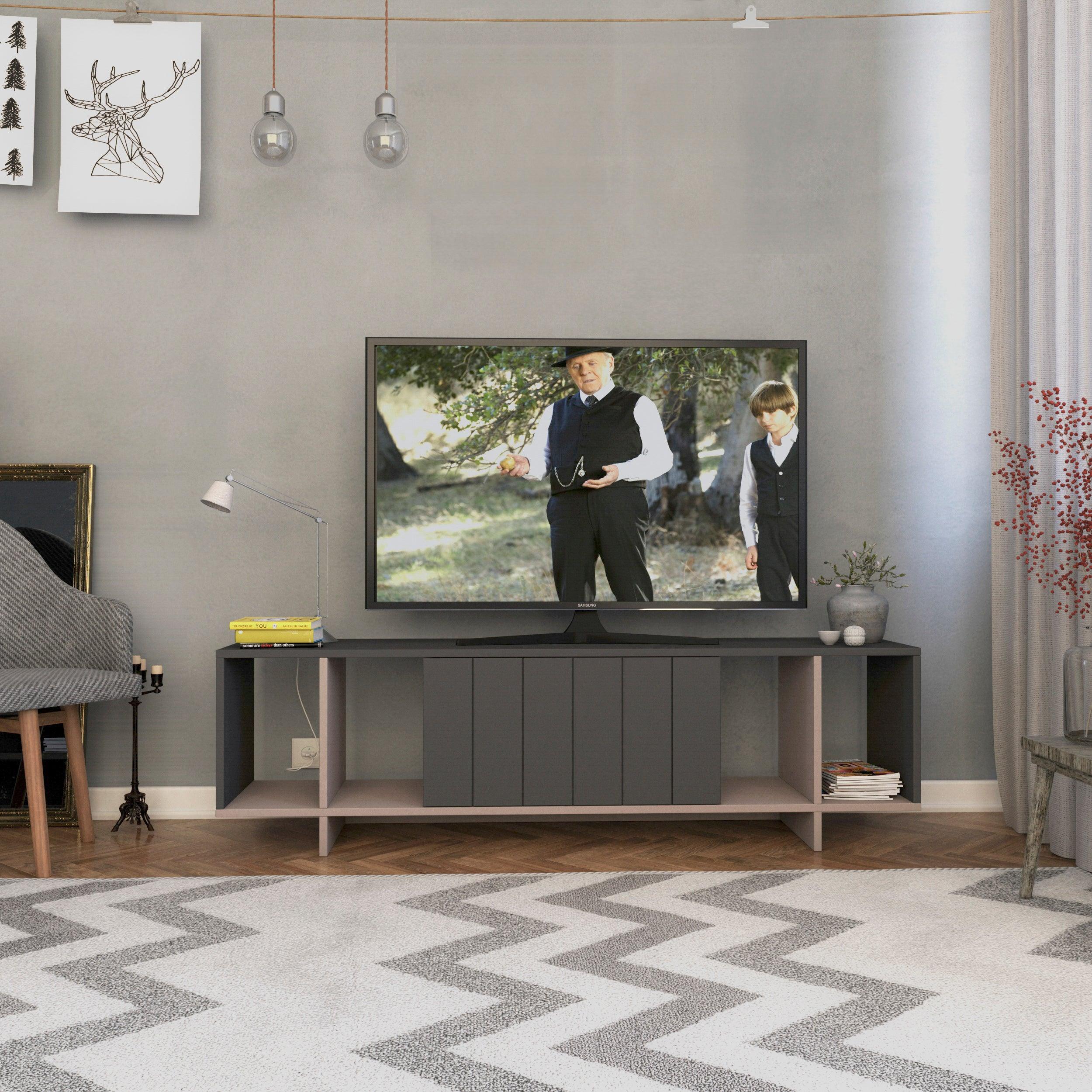Zitano Modern TV Stand Multimedia Centre With Storage Cabinet 160cm - Decortie