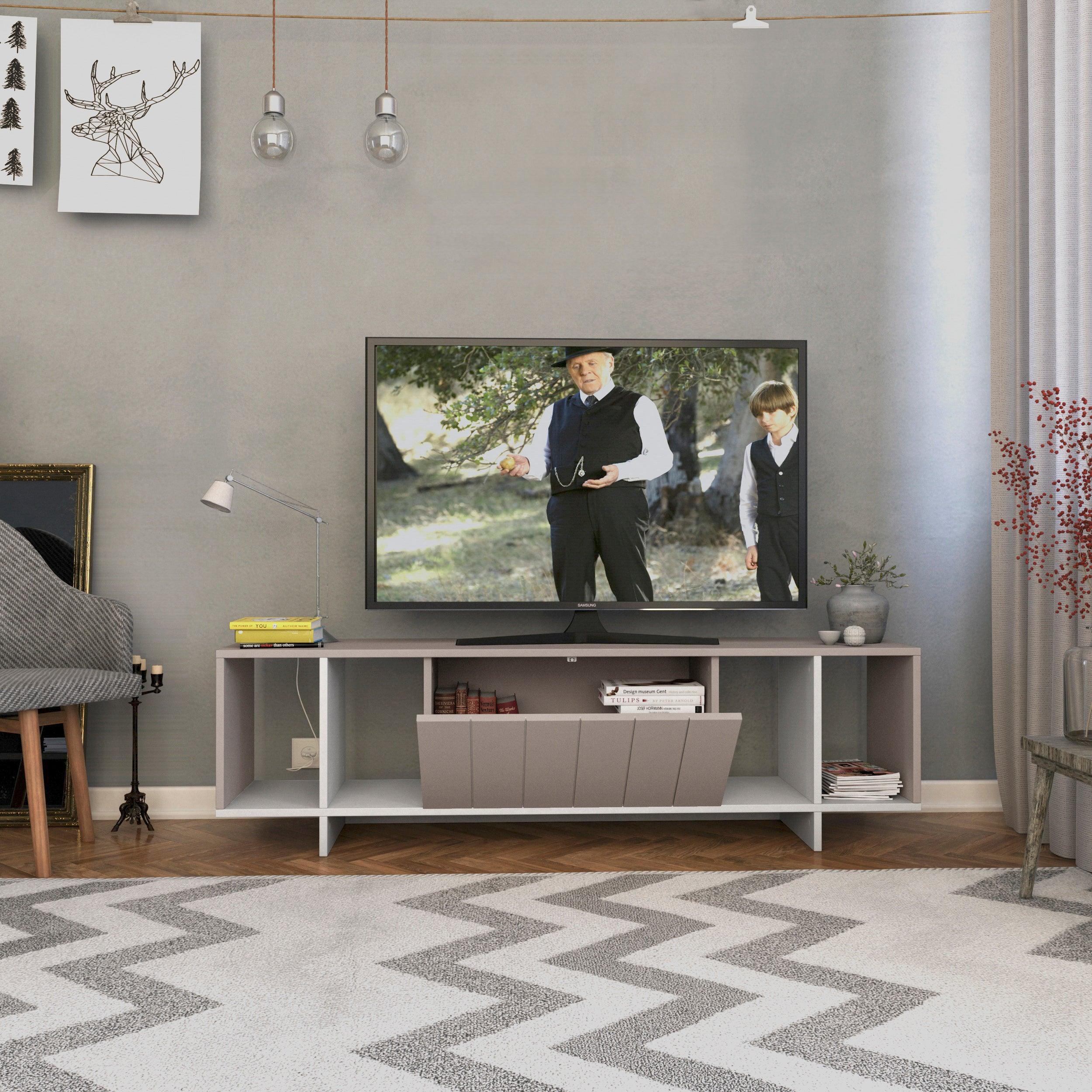 Zitano Modern TV Stand Multimedia Centre With Storage Cabinet 160cm - Decortie