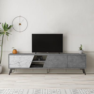 Fiona Modern Tv Stand 180cm in Retro Grey,Carrara