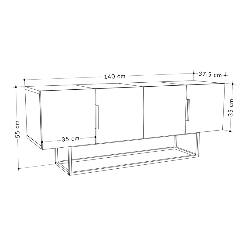 Tontini Modern TV Stand Multimedia Centre - Decortie
