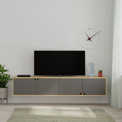 Spark Modern Floating Tv Stand in Oak,Anthracite