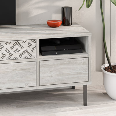 Heaton Modern TV Stand Multimedia Centre TV Unit With Storage Cabinet 144.6cm – Ancient White