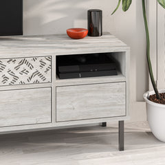 Heaton Modern TV Stand Multimedia Centre TV Unit With Storage Cabinet 144.6cm – Ancient White