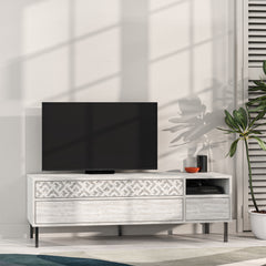 Heaton Modern TV Stand Multimedia Centre TV Unit With Storage Cabinet 144.6cm – Ancient White