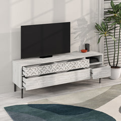 Heaton Modern TV Stand Multimedia Centre TV Unit With Storage Cabinet 144.6cm – Ancient White