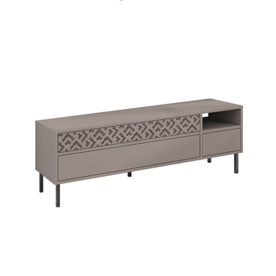 Heaton Modern TV Stand Multimedia Centre TV Unit With Storage Cabinet 144.6cm – Light Mocha