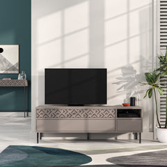 Heaton Modern TV Stand Multimedia Centre TV Unit With Storage Cabinet 144.6cm – Light Mocha