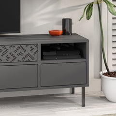 Heaton Modern TV Stand Multimedia Centre TV Unit With Storage Cabinet 144.6cm – Anthracite