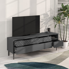 Heaton Modern TV Stand Multimedia Centre TV Unit With Storage Cabinet 144.6cm – Anthracite