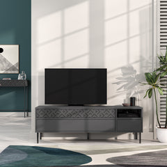 Heaton Modern TV Stand Multimedia Centre TV Unit With Storage Cabinet 144.6cm – Anthracite