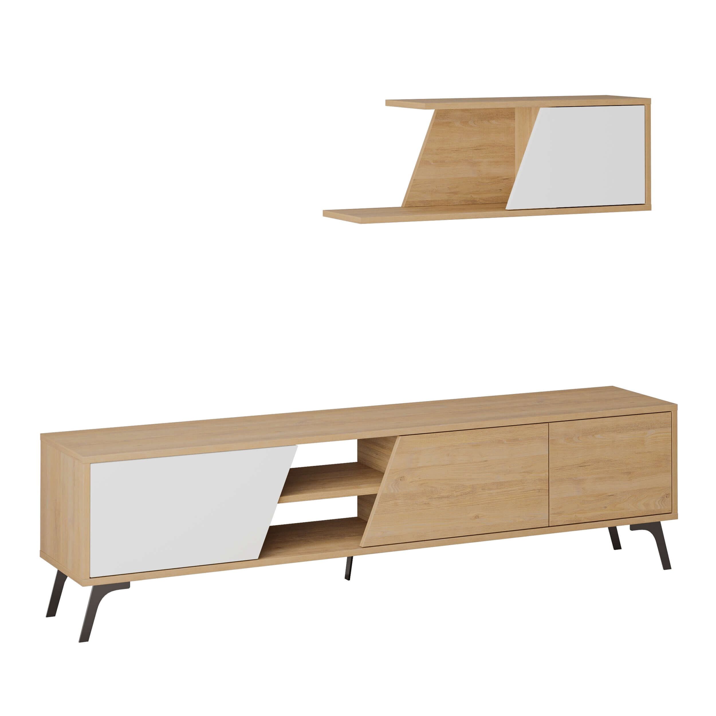 Fiona 180cm TV Unit with Wall Shelf for Extra Storage