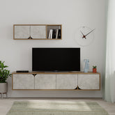 Spark Modern Tv Unit With Wall Storage Unit 180cm - Decortie