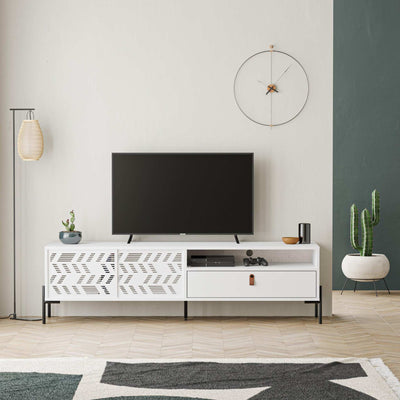 Dionysos Modern TV Stand Multimedia Stand TV Unit With Storage Cabinet 170cm in White