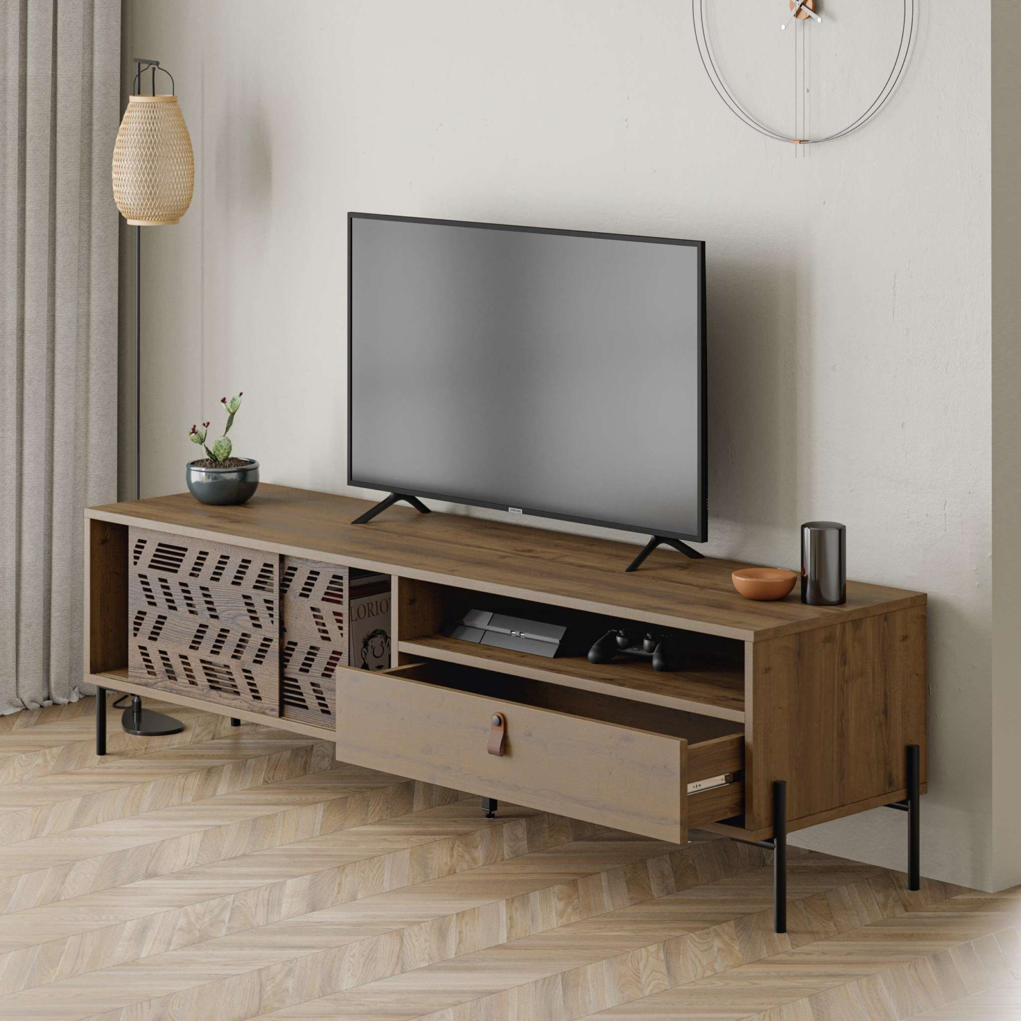 Dionysos Modern TV Stand Multimedia Centre TV Unit With Storage Cabinet 170cm - Decortie