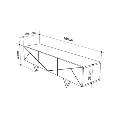 Jakomen TV Cabinet 3D 160cm - Dark Oak - view 6