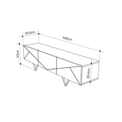 Jakomen TV Cabinet 3D 160cm - Dark Oak - view 6
