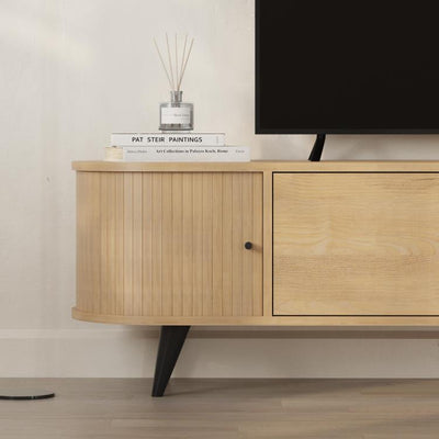 Gentle TV Stand – additional view – 4-door storage TV unit – Decortie