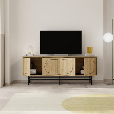 Joji TV Stand Oak & Moss Effect 149 cm - view 2