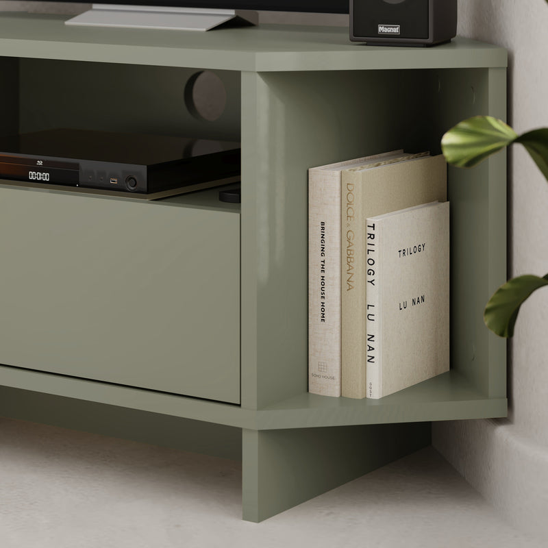 Viva Corner TV Unit – close-up detail – corner TV stand for 40-inch TVs – Decortie