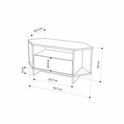 Modern Viva Corner TV Unit – Compact Corner Stand with Shelves & Cabinet for 40-Inch TVs - view 34