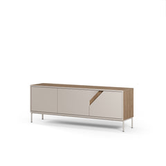 Vesco Modern TV Stand with 3 Door Storage 150cm – Oak,Sandstone