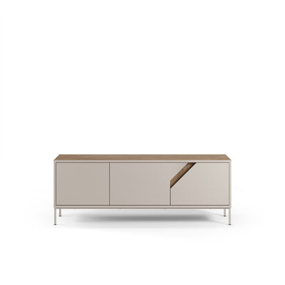 Vesco Modern TV Stand with 3 Door Storage 150cm – Oak,Sandstone