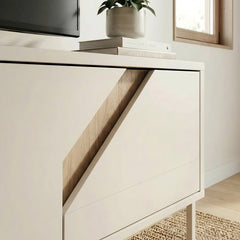 Vesco Modern TV Stand with 3 Door Storage 150cm – Oak,Sandstone