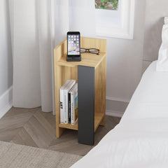 Elos Modern Bedside Table Left Module 25cm Narrow – Oak,Anthracite
