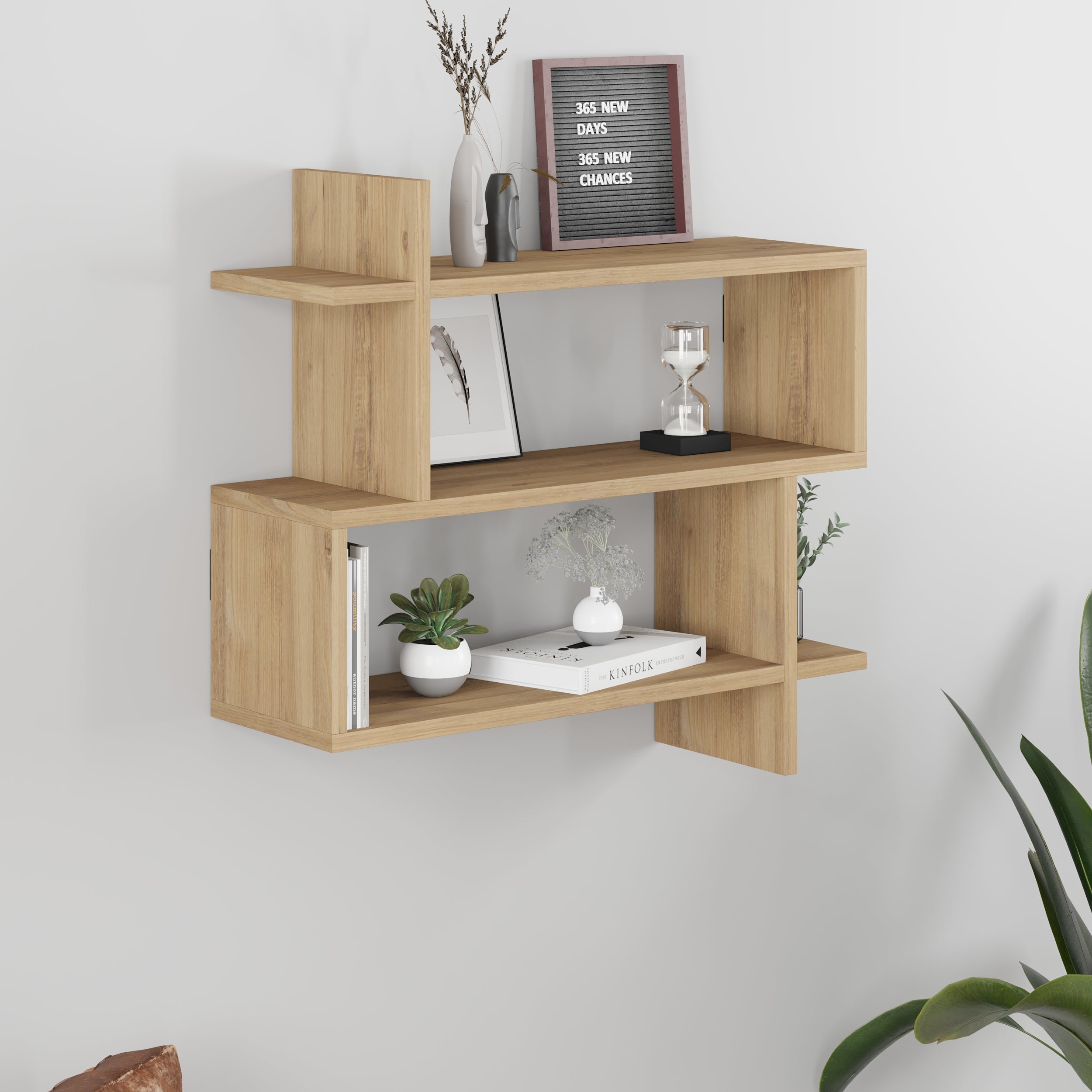 Paralel Wall Mounted Modern Bookcase Display Unit Medium W 70 cm - Decortie