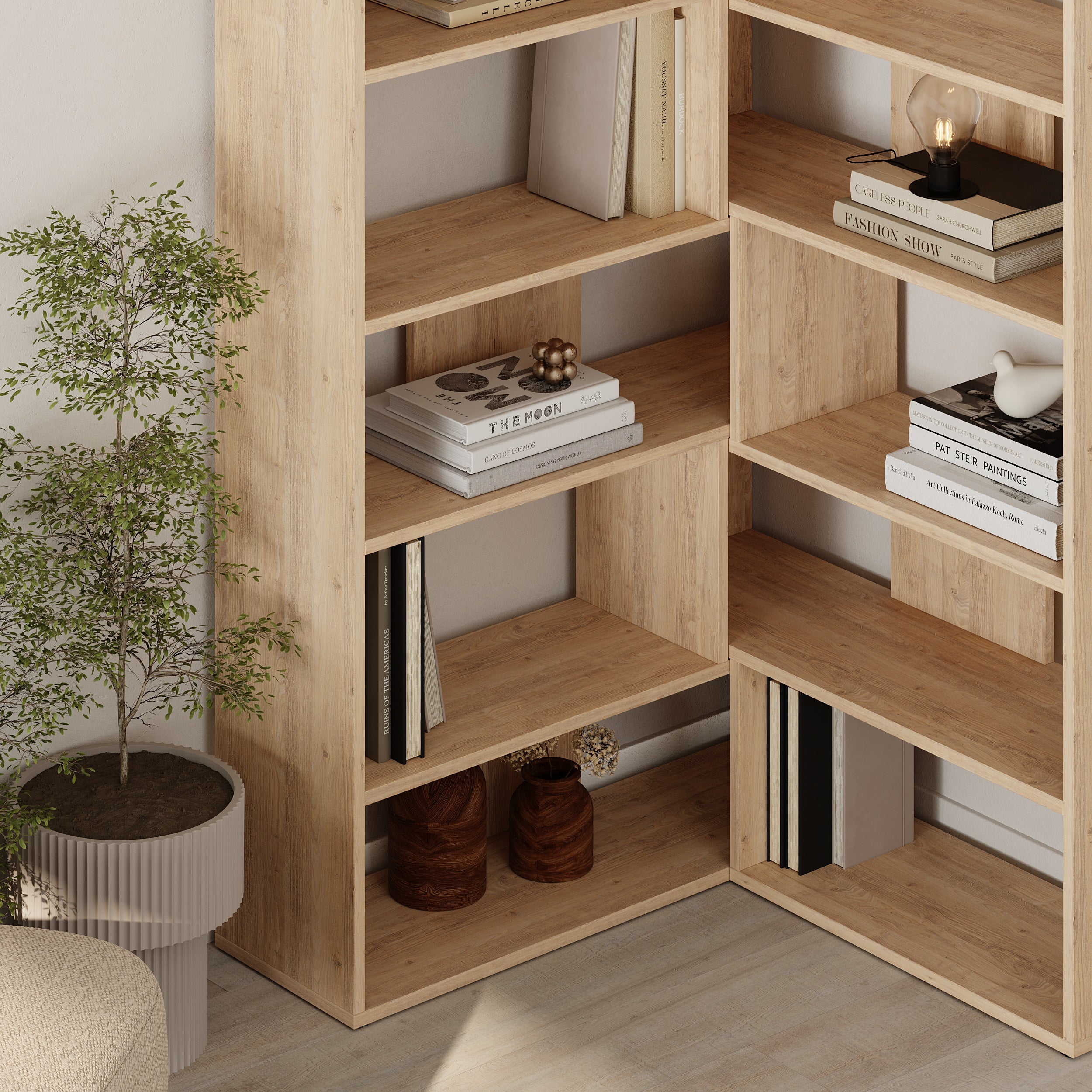 Molly Modern Corner Multipurpose Bookcase Display Unit No.4 Tall 179 cm