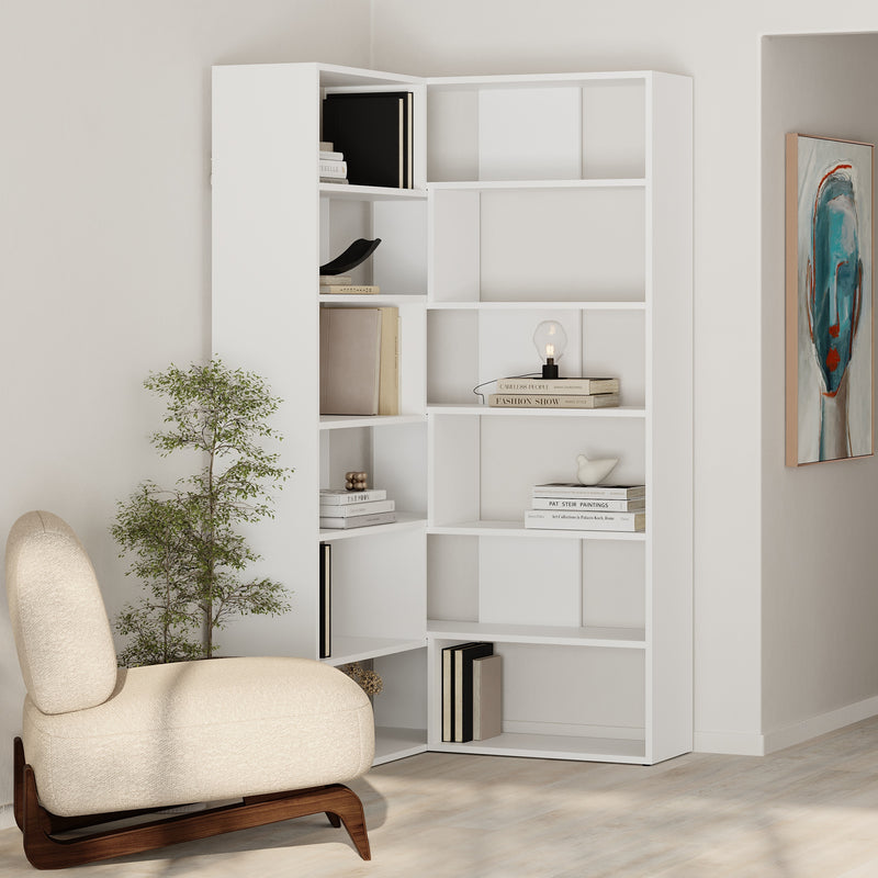 Molly Corner Bookcase No.4 179cm – lifestyle view – Decortie