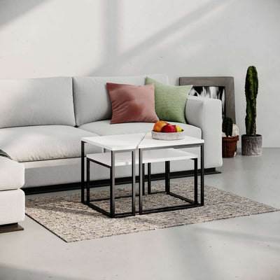 Ohlady Modern Coffee Table Multipurpose H 41.8cm in White