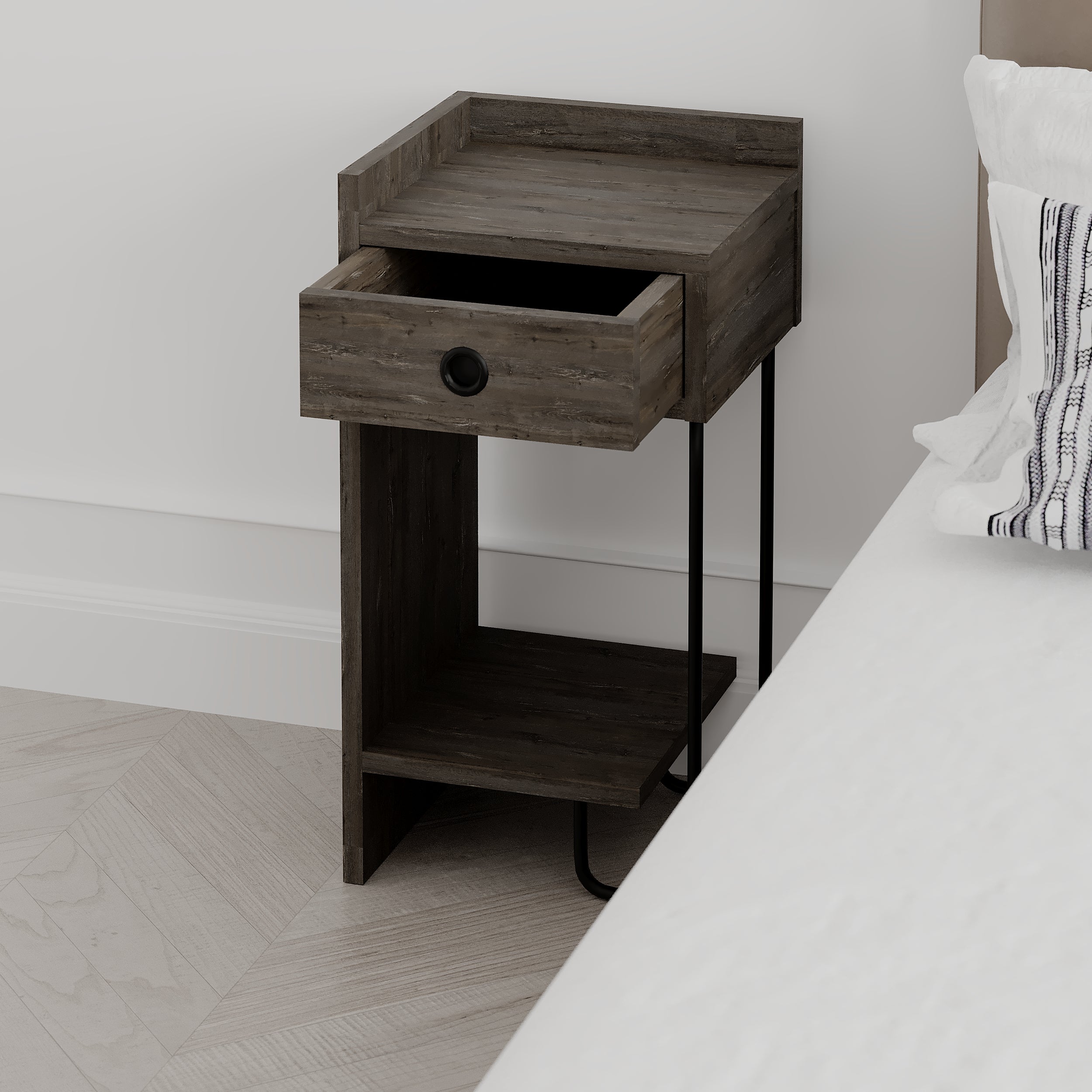 Sirius Modern Bedside Table Left Module Width Bedroom Furniture 32cm