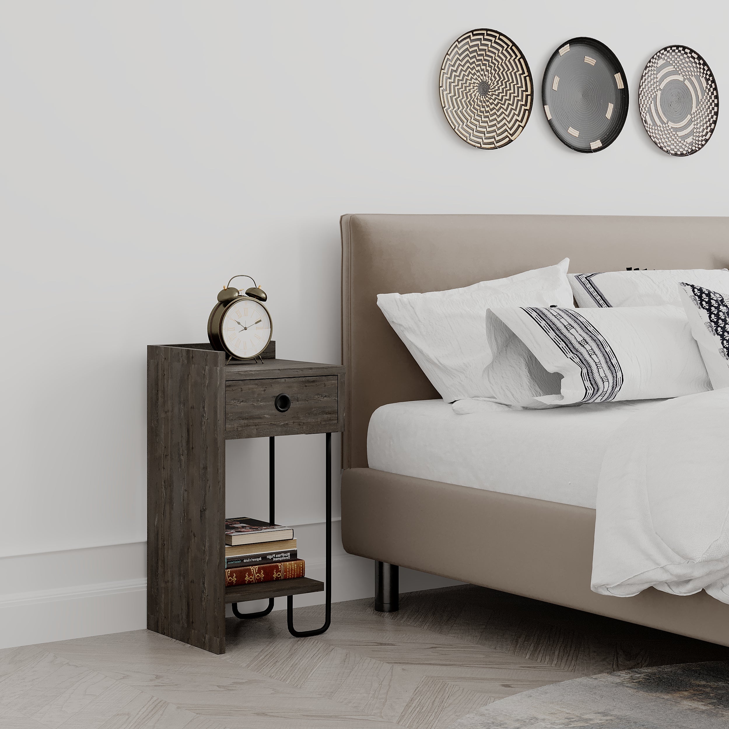 Sirius Modern Bedside Table Left Module Width Bedroom Furniture 32cm