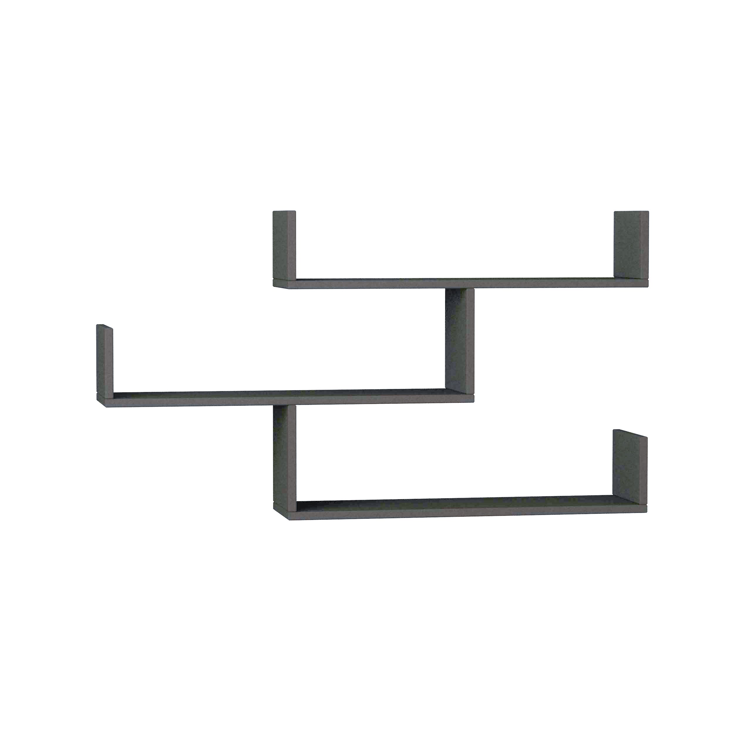 Tibet Wall Mounted Modern Bookcase Display Unit W 119cm - Decortie