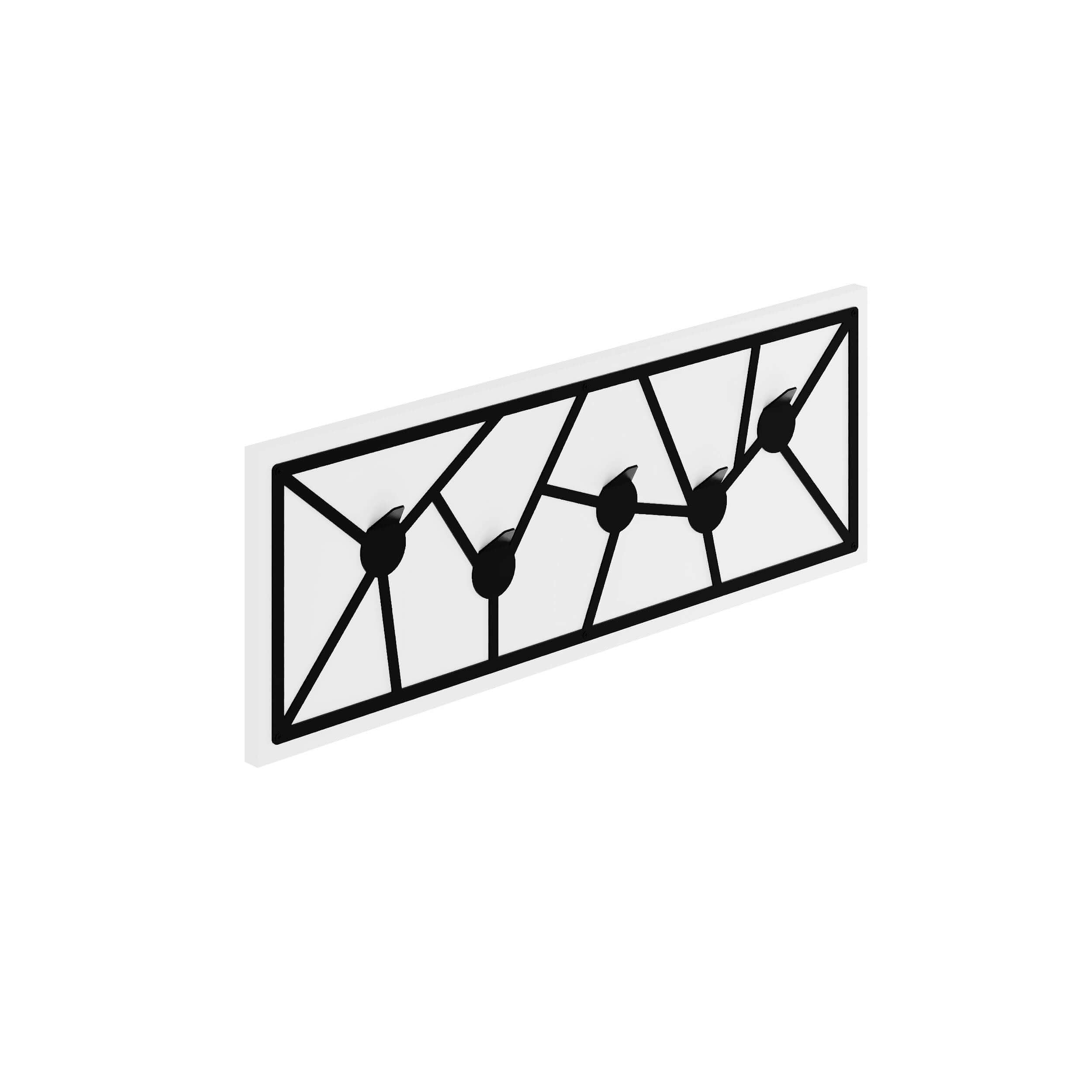 Trace Modern Wall Mounted Hanger with 5 Hooks