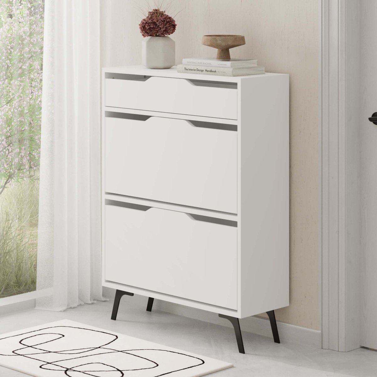 Asta Modern Shoe Cabinet with Drawers - Shoe Cabinet - Decortie -
