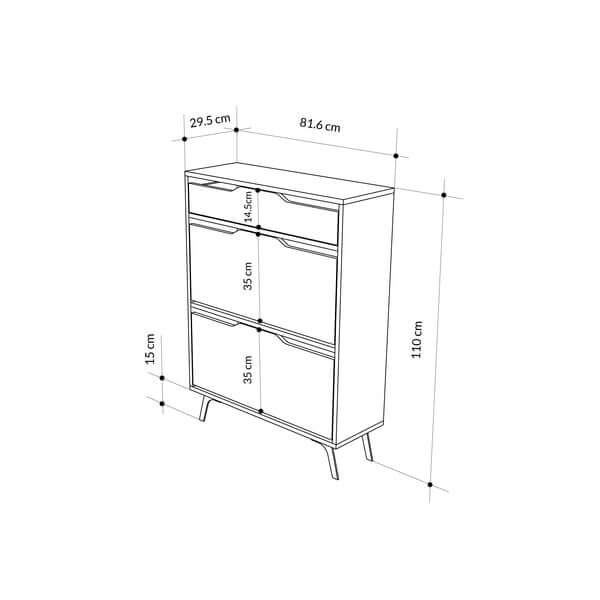 Asta Modern Shoe Cabinet with Drawers - Shoe Cabinet - Decortie -
