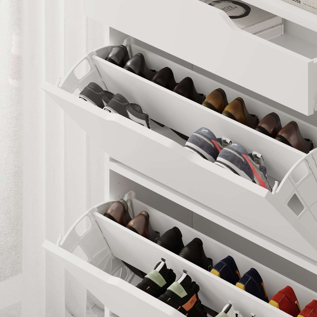 Asta Modern Shoe Cabinet with Drawers - Shoe Cabinet - Decortie -