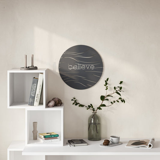 Believe Modern Metal Wall Art Home Decorative Ornament - Decortie - Black -