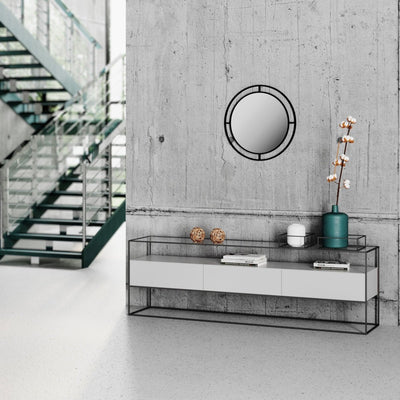Bubble Modern Design Mirror in Gold, displayed on a wall – view 8