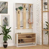 Chester Hall Stand Shoe Rack Multipurpose Hanger in Oak,White