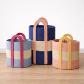 Cotton Rope Storage Basket with Handles | Striped, Two Sizes