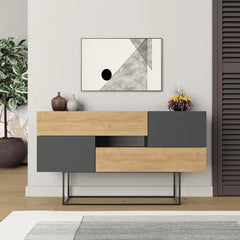 Eros Console Sideboard Display Unit in Oak,Anthracite