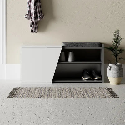 Fiona Shoe Storage With Bench Width 104 cm in Anthracite,White