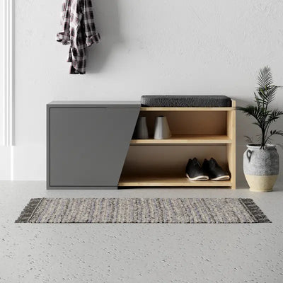 Fiona Shoe Storage With Bench Width 104 cm in Oak,Anthracite