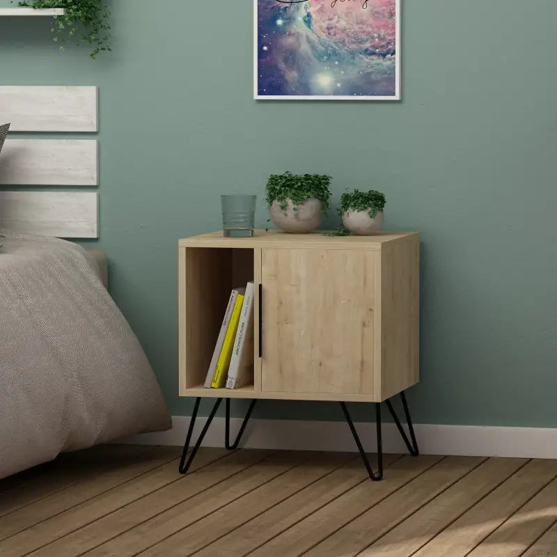 Glynn Modern Bedside Table Width Bedroom Furniture 50.2cm - Nightstand