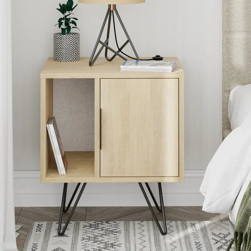 Glynn Modern Bedside Table Width Bedroom Furniture 50.2cm - Nightstand