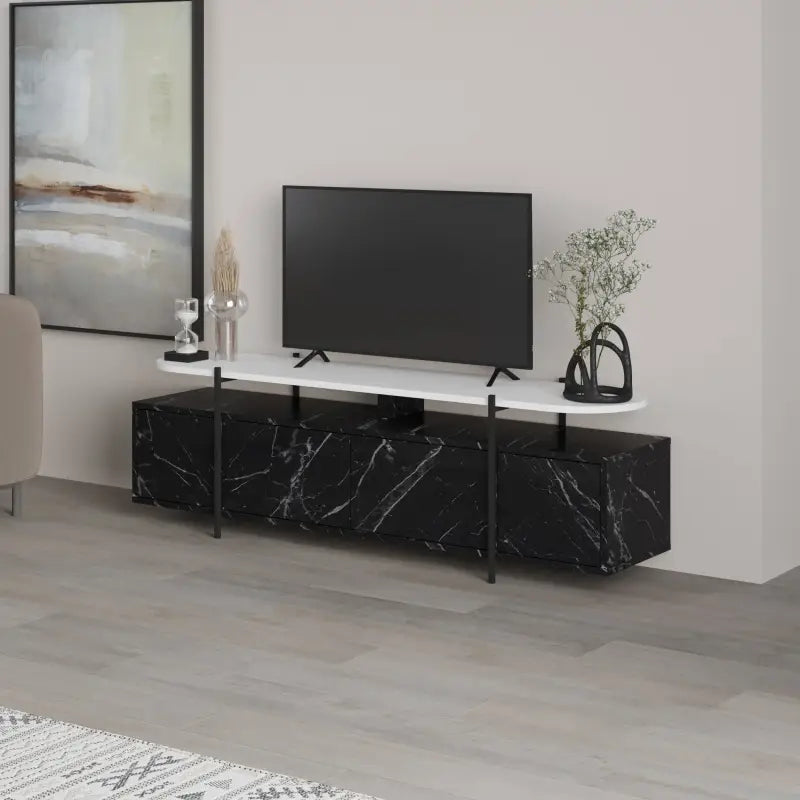 Hanley Modern TV Stand Multimedia Centre Unit With Storage Cabinet 160cm