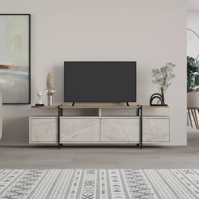 Hanley Modern TV Stand Multimedia Centre TV Unit With Storage Cabinet 160cm in Lagina,Dark Oak